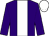Purple body, white stripe, purple arms, white cap