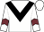 White body, black chevron, white arms, garnet chevron, white cap