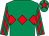 Emerald green, red triple diamond, striped sleeves and star on cap