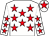 White, red stars, red star on cap