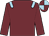 Garnet body, light blue epaulettes, garnet arms, garnet cap, light blue quartered