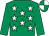 Emerald green, white stars, emerald green sleeves, quartered cap