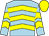 light blue, yellow chevrons, yellow cap