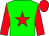 green, red star, red sleeves, red cap