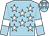 Light blue, white stars, armlets and stars on cap