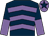 Dark blue, mauve chevrons, halved sleeves, mauve cap, dark blue star