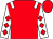 Red body, white epaulettes, white arms, red diamonds, red cap