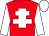 Red body, white cross of lorraine, white arms, white cap