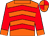 orange, red chevrons and sleeves, orange collar and cuffs, quartered cap