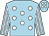 Light blue, white spots, striped sleeves and spots on cap