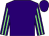 Purple, light green striped sleeves