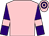 Pink, purple sleeves, pink armlets, pink and purple hooped cap