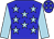 blue, light blue stars, sleeves and stars on cap