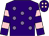 Purple, mauve spots, purple and pink hooped sleeves, purple cap, pink spots