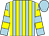 Light blue and yellow stripes, hooped sleeves, light blue cap