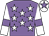 Mauve, white stars, white sleeves, mauve armlets and star on white cap