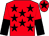 Red, black stars, halved sleeves and star on cap