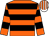 Orange & black hoops, white & orange striped cap