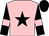 Pink, black star, black sleeves, pink armlet, black cap