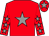 Red, grey star, red sleeves, grey stars, red cap, grey star