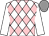 White & pink diamonds, white sleeves, grey cap