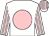 White, pink spot, striped sleeves and cap