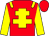 Red, yellow cross of lorraine, epaulets and sleeves