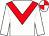 White body, red chevron, white arms, red halved, white cap, red quartered