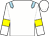 White, light blue epaulets, white sleeves, yellow armlets