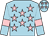 Light blue, pink stars, armlets and stars on cap