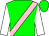 Green, pink sash, white sleeves