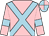 Pink, light blue cross belts and armlets, light blue and pink quartered cap