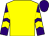 Yellow, purple and yellow chevrons on sleeves, purple cap