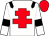 white, red cross of lorraine, black epaulets, white sleeves, black armlets, red cap