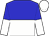 blue and white halved horizontally, halved sleeves, white cap
