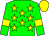 Big-green body, yellow stars, big-green arms, yellow armlets, yellow cap