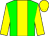 Green body, yellow stripe, yellow arms, yellow cap