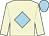 beige, light blue sleeves, beige spots, light blue cap