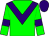 Green body, purple chevron, green arms, purple armlets, purple cap