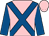 Pink, royal blue cross belts and sleeves