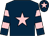 Dark blue, pink star, hooped sleeves and star on cap