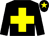 Black, yellow cross, black arms, black cap, yellow star