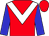 Red body, white chevron, blue arms, red cap