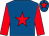 Royal blue, red star, sleeves and star on cap