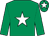 Emerald green, white star and star on cap