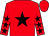 Red body, black star, red arms, black stars, red cap