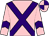 pink,, purple cross belts,  purple chevron on sleeves,quartered cap