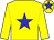 Yellow body, big-blue star, yellow cap, big-blue star