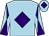 Light blue, purple diamond, diabolo on sleeves and diamond on cap