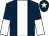 Dark blue, white stripe, halved sleeves and star on cap